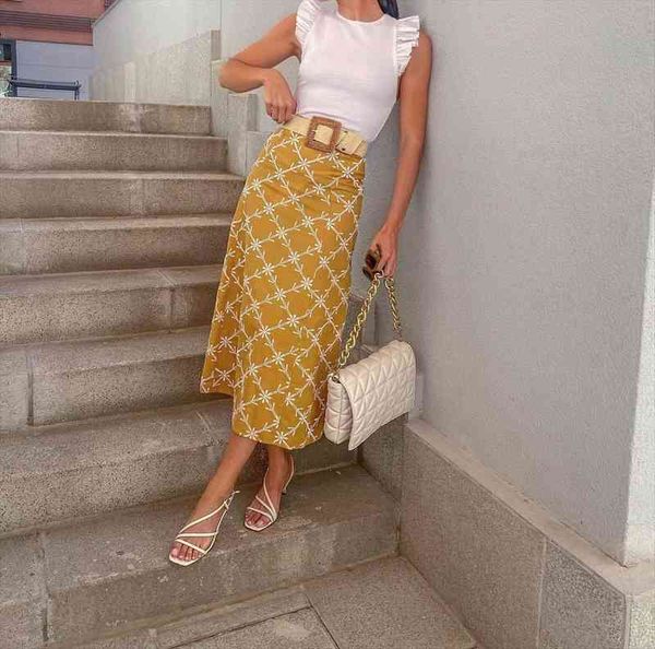 bbwm embroidery midi woman skirt summer high waist casual long skirts chic back hidden zip yellow elegant skirt, Black
bbwm embroidery midi woman skirt summer high waist casual long skirts chic back hidden zip yellow elegant skirt, Black