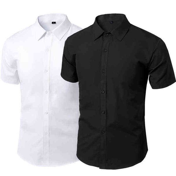 summer short sleeve dress shirts men male non-iron workwear slim social shirt white black branded men's clothing 5xl vintage w220216
summer short sleeve dress shirts men male non-iron workwear slim social shirt white black branded men's clothing 5xl vintage w220216