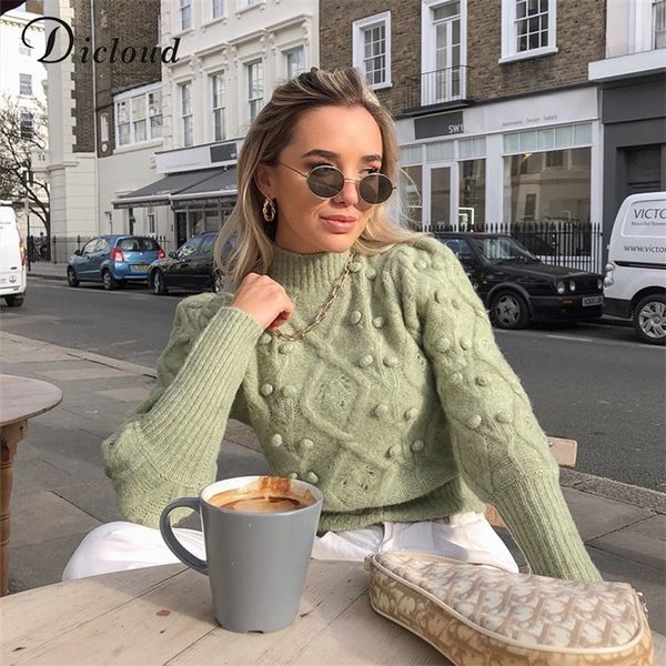 dicloud turtleneck women's pom poms sweater autumn winter oversized long sleeve knitted jumpers fashion ladies pullover 201030, White
dicloud turtleneck women's pom poms sweater autumn winter oversized long sleeve knitted jumpers fashion ladies pullover 201030, White