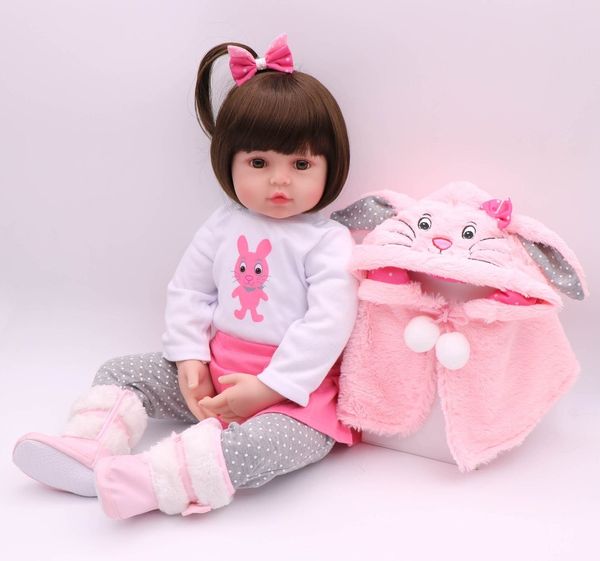 48cm bebe doll reborn baby doll handmade silicone adorable reborn toddler bonecas girl kid menina de silicone doll surprice q1111 q1116
48cm bebe doll reborn baby doll handmade silicone adorable reborn toddler bonecas girl kid menina de silicone doll surprice q1111 q1116