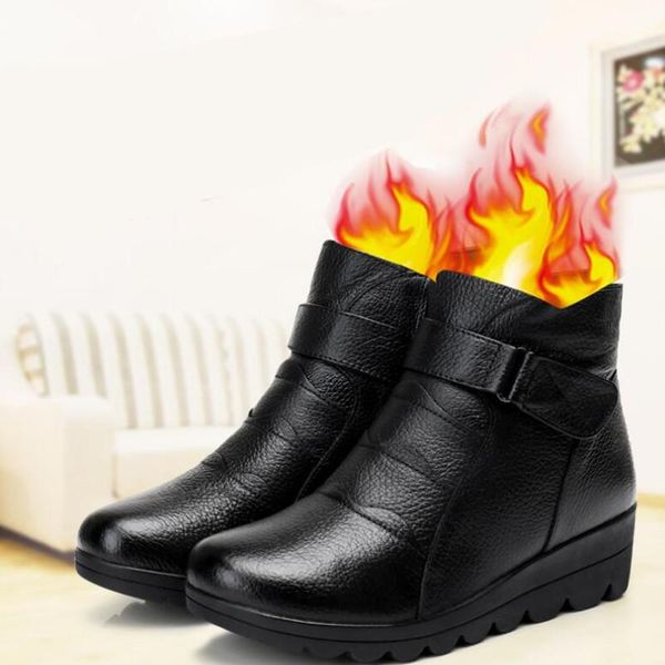 cowhide winter shoes woman warm snow boots flat wedges anti-skid mother boots 2020 new genuine leather shoes, Black
cowhide winter shoes woman warm snow boots flat wedges anti-skid mother boots 2020 new genuine leather shoes, Black