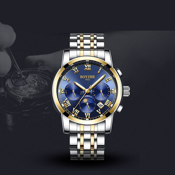 boyzhe multi-function men's automatic watch steel fashion waterproof luminous business mechanical watches luxury reloj hombre, Slivery;brown
boyzhe multi-function men's automatic watch steel fashion waterproof luminous business mechanical watches luxury reloj hombre, Slivery;brown