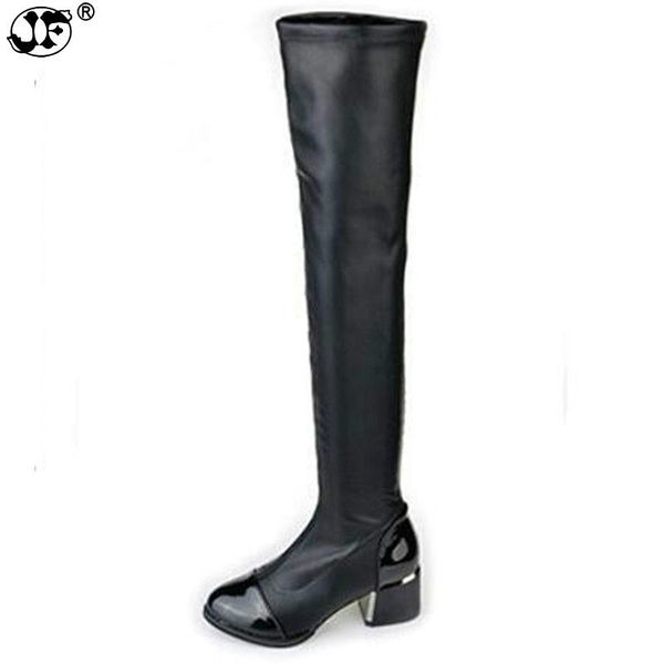 2020 new fashion pu leather over knee boots women sequined toe elastic stretch thick heel high riding boots big size 856, Black
2020 new fashion pu leather over knee boots women sequined toe elastic stretch thick heel high riding boots big size 856, Black