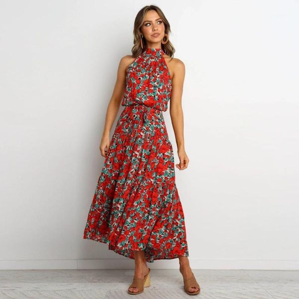 spring summer women dress 2020 floral print halter sleeveless casual long dress elegant bohe maxi dresses vestidos1, White;black
spring summer women dress 2020 floral print halter sleeveless casual long dress elegant bohe maxi dresses vestidos1, White;black
