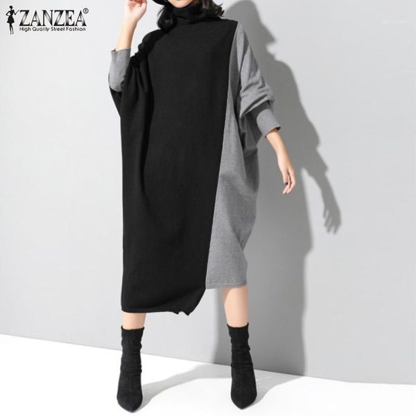 zanzea fashion patchwork dress spring turtleneck irregular sundress women casual long sleeve mid-calf vestido female robe kaftan1, Black;gray
zanzea fashion patchwork dress spring turtleneck irregular sundress women casual long sleeve mid-calf vestido female robe kaftan1, Black;gray