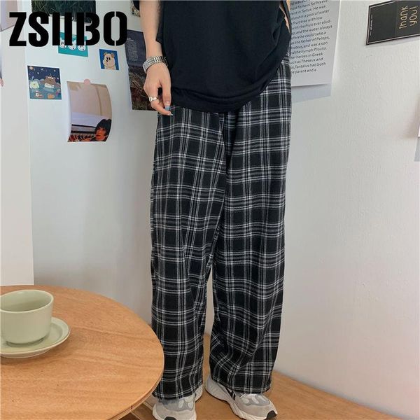 women's pants & capris vintage plaid elastic waist women high plus size wide leg casual female korean trousers clothes0, Black;white
women's pants & capris vintage plaid elastic waist women high plus size wide leg casual female korean trousers clothes0, Black;white