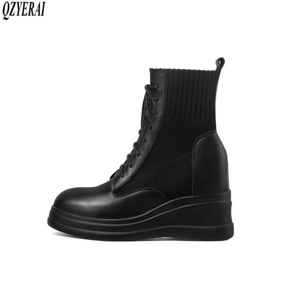 boots 2021 winter japan south korea ankle women genuine leather 8cm wedges fashion increased shoes high help, Black
boots 2021 winter japan south korea ankle women genuine leather 8cm wedges fashion increased shoes high help, Black