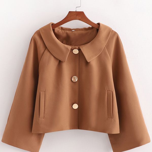 2021 new xd 3212- autumn europe and the united states women's small collar leisure suit jacket 6h15, Black;brown
2021 new xd 3212- autumn europe and the united states women's small collar leisure suit jacket 6h15, Black;brown
