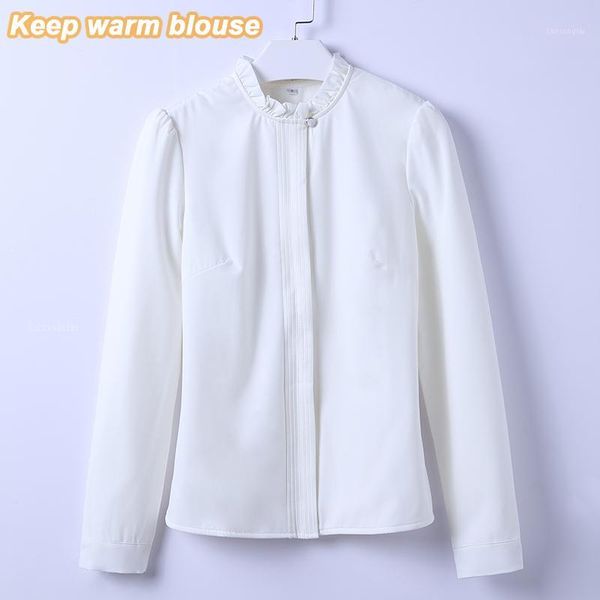 lenshin white fleece lined shirts keep warm blouse for women office lady stand collar witer wear 1
lenshin white fleece lined shirts keep warm blouse for women office lady stand collar witer wear 1