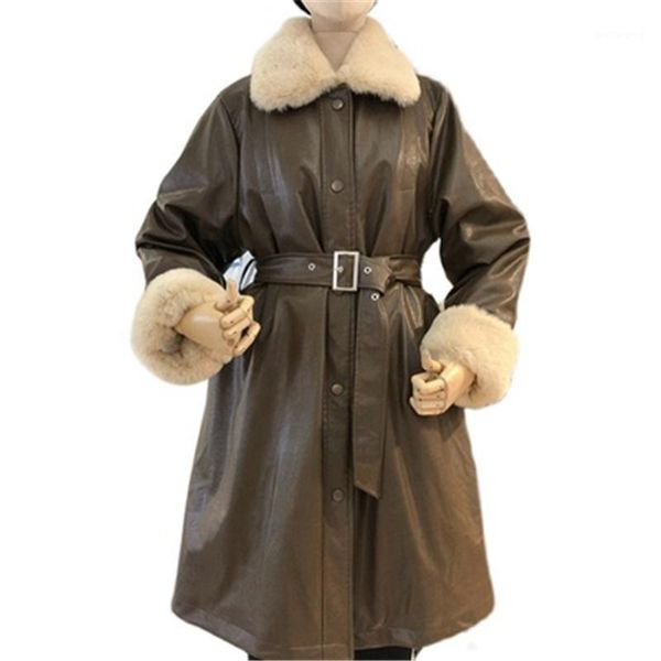 2021 new arrivals plus size women's pu leather overcoats loose warm winter female long coats parkas belt trendy lady outerwear1, Black
2021 new arrivals plus size women's pu leather overcoats loose warm winter female long coats parkas belt trendy lady outerwear1, Black
