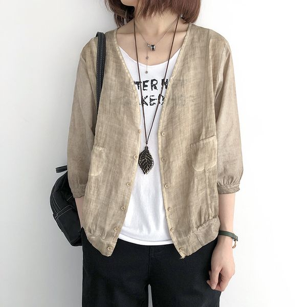 2020 spring summer blazer loose cotton linen jacket female 7-points sleeve office lady thin v-collar solid casual blazer ladies lj201021, White;black
2020 spring summer blazer loose cotton linen jacket female 7-points sleeve office lady thin v-collar solid casual blazer ladies lj201021, White;black