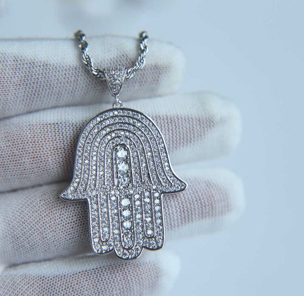 hip hand pendant necklace lucky mens hamsa hop rock style full cubic zirconia 24, Silver
hip hand pendant necklace lucky mens hamsa hop rock style full cubic zirconia 24, Silver