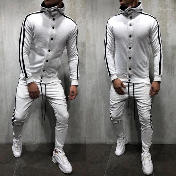 2019 new brand men sport tracksuit long sleeve casual button hoodie suit set trousers pants jogging clothes1, Gray
2019 new brand men sport tracksuit long sleeve casual button hoodie suit set trousers pants jogging clothes1, Gray