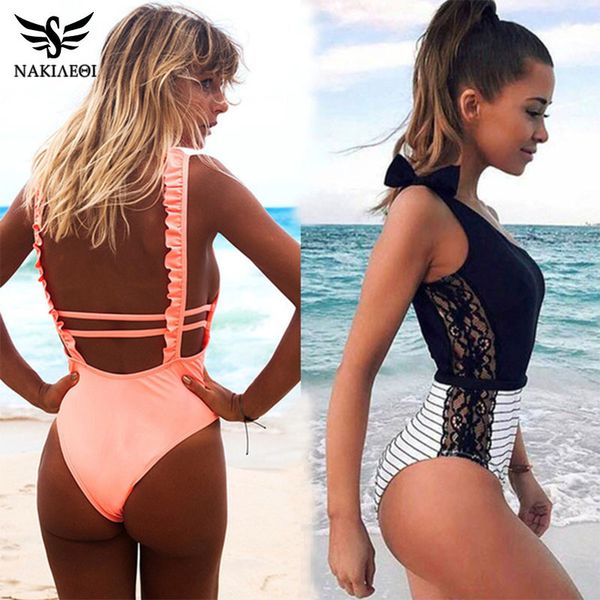 nakiaeoi one piece swimsuit women 2019 summer beachwear lace one shoulder swimwear bathing suits bodysuit monokini swimsuit t200708, White;black
nakiaeoi one piece swimsuit women 2019 summer beachwear lace one shoulder swimwear bathing suits bodysuit monokini swimsuit t200708, White;black