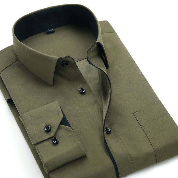 aoliwen men's classic shirts black bars long sleeve dress shirt pocket solid color wild men business cassual shirt slim fit 201124, White;black
aoliwen men's classic shirts black bars long sleeve dress shirt pocket solid color wild men business cassual shirt slim fit 201124, White;black