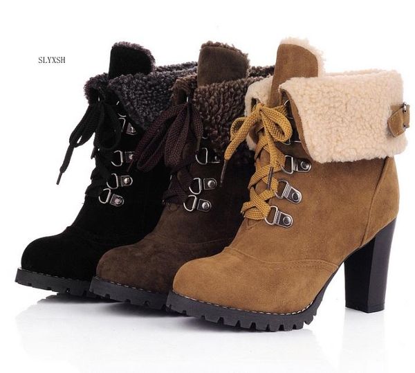 boots slyxsh 2021 fashion ankle round toe lace up thick high heels ladies keep warm autumn winter snow size 35-39, Black
boots slyxsh 2021 fashion ankle round toe lace up thick high heels ladies keep warm autumn winter snow size 35-39, Black