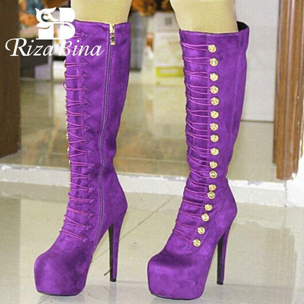 boots rizabina high platform women knee side zipper thin heels shoes ladies heel long size 34-43, Black
boots rizabina high platform women knee side zipper thin heels shoes ladies heel long size 34-43, Black