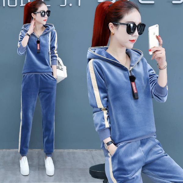 velet autumn 2 long sleeve striped thickness with hoodie 2-piece casual sports suit women's training set hn98, Gray
velet autumn 2 long sleeve striped thickness with hoodie 2-piece casual sports suit women's training set hn98, Gray