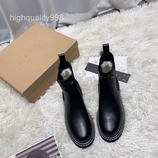 boots high end quality warm chelsea short boots women's flat bottomed round head versatile wool snow and bare, Black
boots high end quality warm chelsea short boots women's flat bottomed round head versatile wool snow and bare, Black