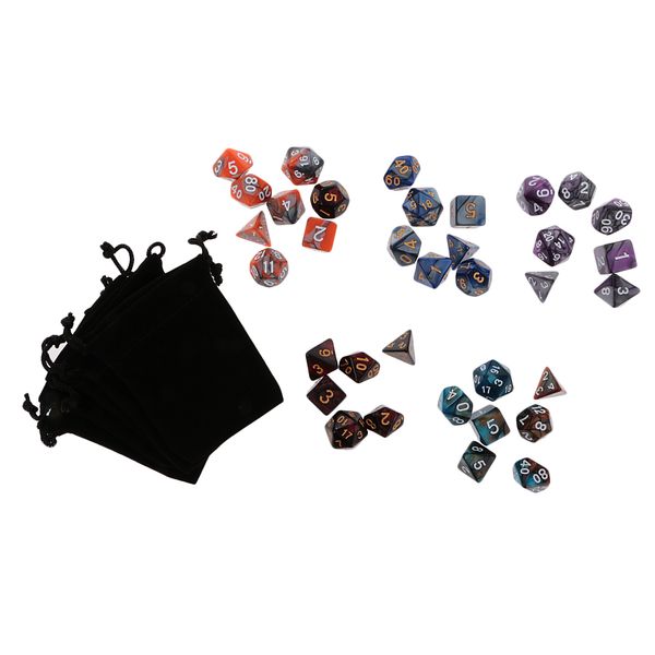 35pcs polyhedral dice 16mm for dungeons and dragons d20 d12 d10 d8 d6 d4 dnd mtg rpg games