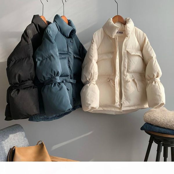 girl clothing casual short cotton coat long sleeve loose plush puffy winter parka women thick stand collar white parka jacket, Black 
girl clothing casual short cotton coat long sleeve loose plush puffy winter parka women thick stand collar white parka jacket, Black