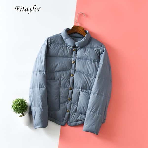 fitaylor winter women stand collar ultra light down jackets loose 90% white duck down parka vintage single breaste outwear, Black
fitaylor winter women stand collar ultra light down jackets loose 90% white duck down parka vintage single breaste outwear, Black
