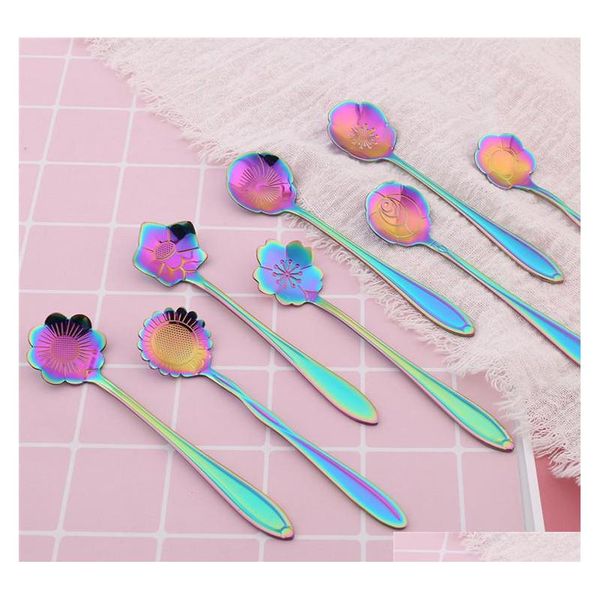 black rainbow spoons flower dessert coffee spoons stainless steel sugar spoons cutlery 8 qyldln my_home2010
black rainbow spoons flower dessert coffee spoons stainless steel sugar spoons cutlery 8 qyldln my_home2010