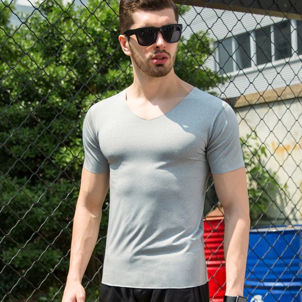 brand summer men's t shirt no trace short sleeved silk t-shirt for female casual trim v neck tshirt kg-317, White
brand summer men's t shirt no trace short sleeved silk t-shirt for female casual trim v neck tshirt kg-317, White