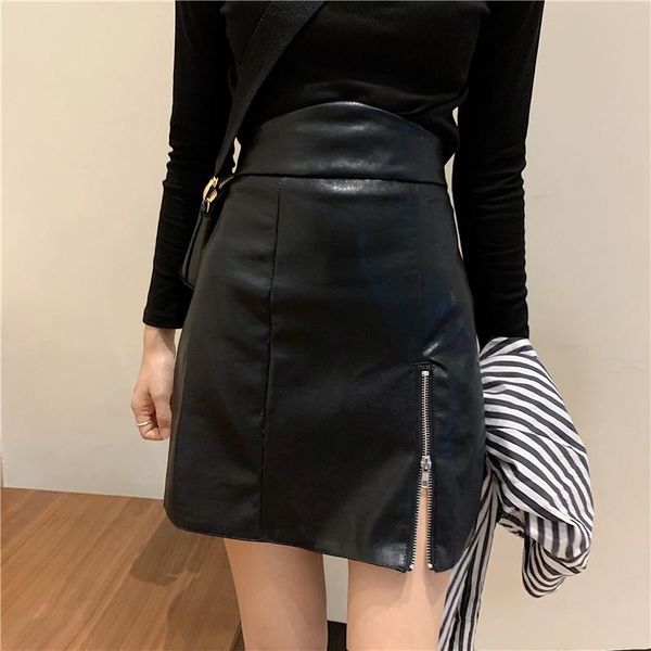 women casual summer a-line solid skirt club mini package hip pu leather skirt vintage vogue high waist above knee skirts, Black
women casual summer a-line solid skirt club mini package hip pu leather skirt vintage vogue high waist above knee skirts, Black
