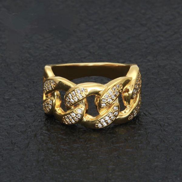 european and american hip-hop micro-inlaid zircon chain ring design men's cuban ring popular rap, Golden;silver
european and american hip-hop micro-inlaid zircon chain ring design men's cuban ring popular rap, Golden;silver