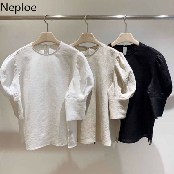 neploe blouses women solid fashion o neck short puff sleeve female summer new casual slim fit blusa shirts lj200812, White
neploe blouses women solid fashion o neck short puff sleeve female summer new casual slim fit blusa shirts lj200812, White
