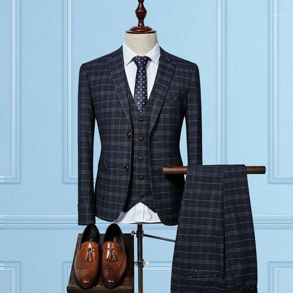 blue black men's groom wedding dress plaid suit men slim fit business formal suits for wedding latest coat and pants 3pcs terno1, White;black
blue black men's groom wedding dress plaid suit men slim fit business formal suits for wedding latest coat and pants 3pcs terno1, White;black