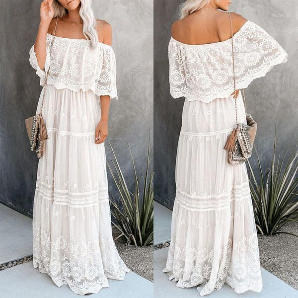 women bohemian lace dress fashion off shoulder summer dress beach casual long maxi dresses evening party robe1, Black;gray
women bohemian lace dress fashion off shoulder summer dress beach casual long maxi dresses evening party robe1, Black;gray
