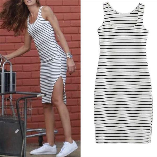 vestidos de verano fashion party dress summer casual women stripe print o neck sleeveless split tank dress mini dress ropa mujer, Black;gray
vestidos de verano fashion party dress summer casual women stripe print o neck sleeveless split tank dress mini dress ropa mujer, Black;gray