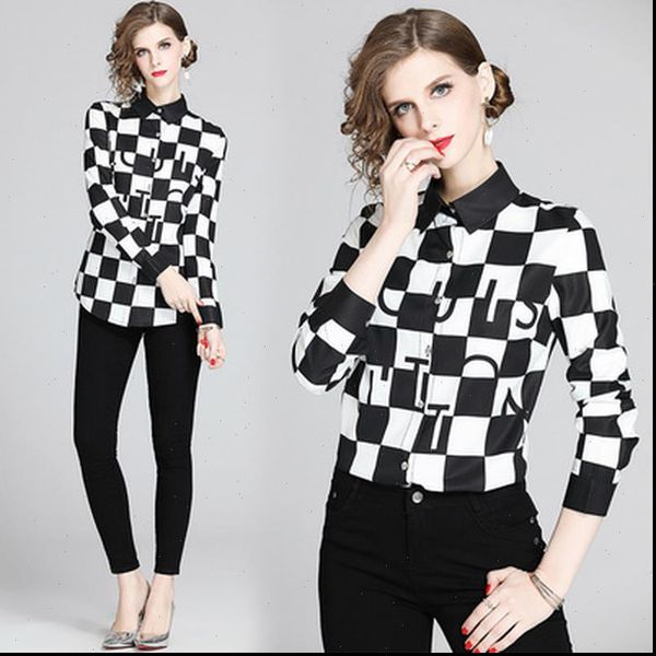 black white plaid designer runway shirt 2021 spring summer women plus size long sleeve office elegant casual
black white plaid designer runway shirt 2021 spring summer women plus size long sleeve office elegant casual