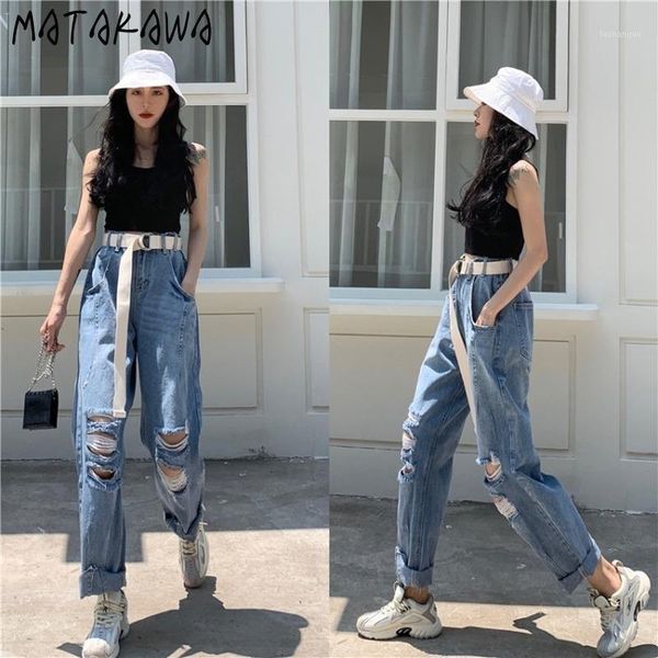 matakawa fashion high-waist adjustable ripped jeans women autumn korean casual denim pants loose hole straight trousers1, Blue
matakawa fashion high-waist adjustable ripped jeans women autumn korean casual denim pants loose hole straight trousers1, Blue