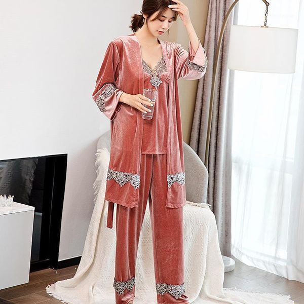 lace trim slim robe set women sleepwear spring suspender bathrobe gown 3pcs night dress full sleeve clothing intimate lingerie1, Black;red
lace trim slim robe set women sleepwear spring suspender bathrobe gown 3pcs night dress full sleeve clothing intimate lingerie1, Black;red