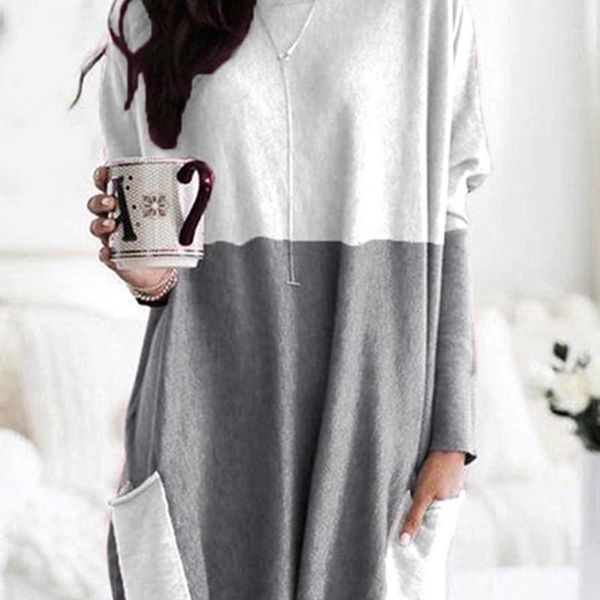 ladies casual o-neck long loose casual stitching pocket shirt solid color long-sleeved patchwork shirt1, White
ladies casual o-neck long loose casual stitching pocket shirt solid color long-sleeved patchwork shirt1, White