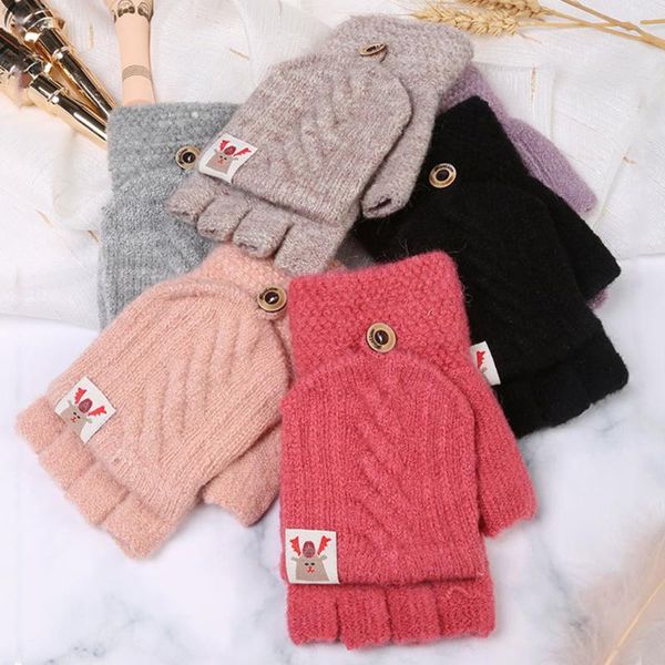 five fingers gloves winter warm thickening wool knitted flip fingerless half-finger mittens women, Blue;gray
five fingers gloves winter warm thickening wool knitted flip fingerless half-finger mittens women, Blue;gray