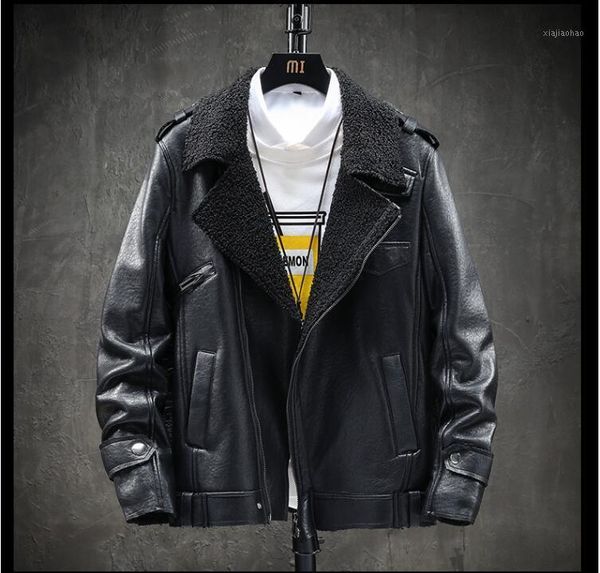new men's fashion fur one leather jacket men's casual imitation lambskin plus velvet lapel pu leather jacket1, Black
new men's fashion fur one leather jacket men's casual imitation lambskin plus velvet lapel pu leather jacket1, Black