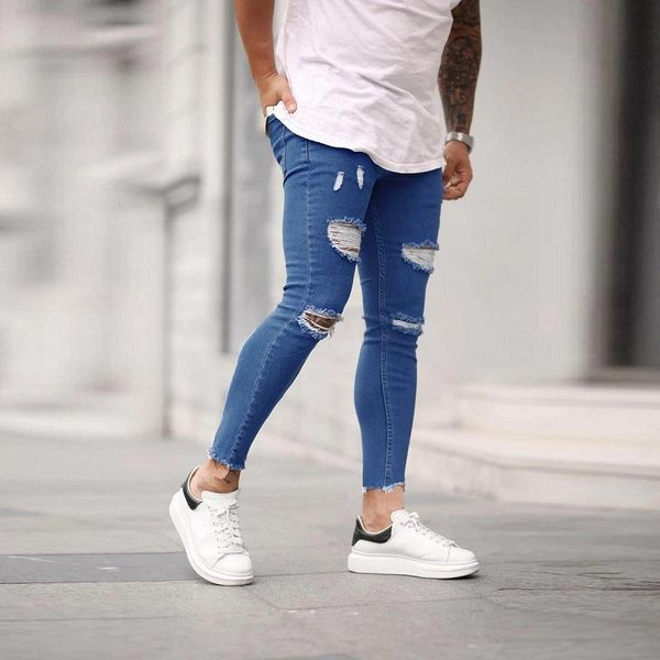 2020 fall/winter fashion men's clothing new ripped elastic nine-fitting denim pants cropped jeans pantalones vaqueros hombr..., Blue
2020 fall/winter fashion men's clothing new ripped elastic nine-fitting denim pants cropped jeans pantalones vaqueros hombr..., Blue
