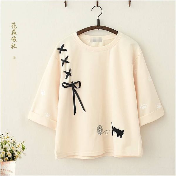 2jate mori women's new cat embroidered 7 t-shirt coat coat 4 sleeve t-shirt for students bottom girls soft cute girl with and 48763 a, White
2jate mori women's new cat embroidered 7 t-shirt coat coat 4 sleeve t-shirt for students bottom girls soft cute girl with and 48763 a, White