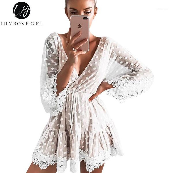 lily rosie girl white lace dot women mini dresses summer v neck party beach mesh dress backless flare sleeve vestidos1, White;black
lily rosie girl white lace dot women mini dresses summer v neck party beach mesh dress backless flare sleeve vestidos1, White;black