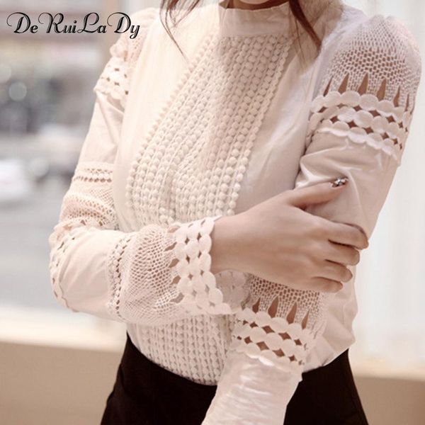 women lace blouse shirt casual long sleeve white blouse female stand hollow out eleblouses camisa 20181
women lace blouse shirt casual long sleeve white blouse female stand hollow out eleblouses camisa 20181