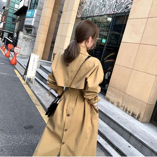 2020 new woman trench coat spring elegant casual over the knee long coat women's british style button design fashion overcoat1, Tan;black
2020 new woman trench coat spring elegant casual over the knee long coat women's british style button design fashion overcoat1, Tan;black