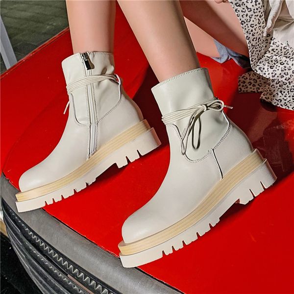 designer shoes platform ankle boots autumn winter women boots genuine leather thick sole short boots zipper fashion ladies shoes, Black
designer shoes platform ankle boots autumn winter women boots genuine leather thick sole short boots zipper fashion ladies shoes, Black