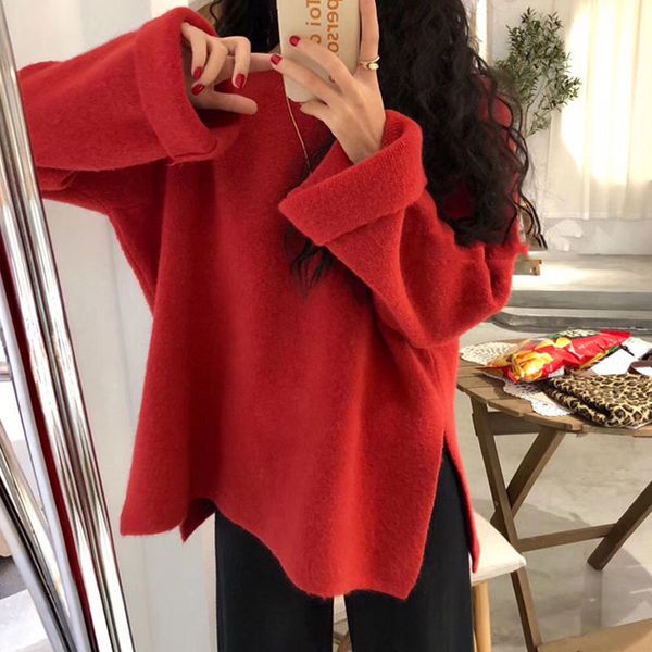 new women's 2021 solid loose autumn and winter wear lazy division wind sweater background m0pw, White;black
new women's 2021 solid loose autumn and winter wear lazy division wind sweater background m0pw, White;black