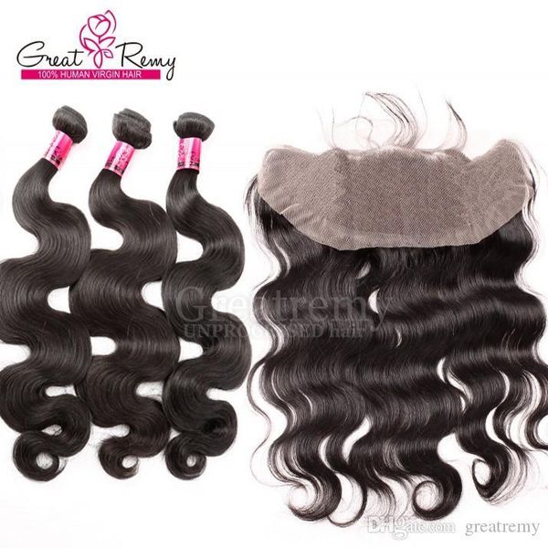 greatremy malaysian lace frontal closure 13x4 middle 3 part with body wave unprocessed human hair weave bundles, Black
greatremy malaysian lace frontal closure 13x4 middle 3 part with body wave unprocessed human hair weave bundles, Black