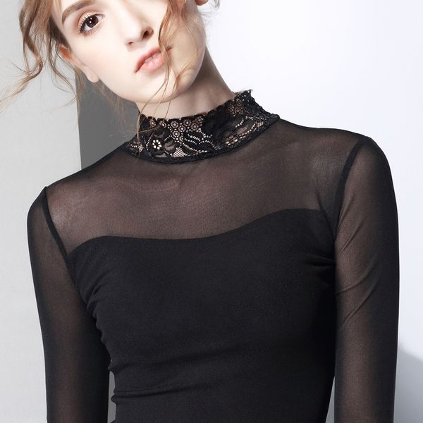 spring 2019 new lace long sleeve t-shirt women's shirtlace shirthalf high neck small shirt trend b6o4p, White
spring 2019 new lace long sleeve t-shirt women's shirtlace shirthalf high neck small shirt trend b6o4p, White