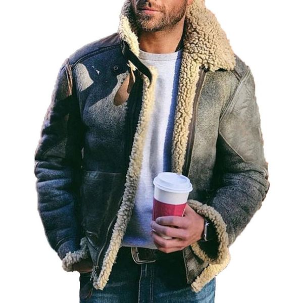 men's wool & blends wepbel men open full sleeve coat artificial leather flocking fur short large, Black
men's wool & blends wepbel men open full sleeve coat artificial leather flocking fur short large, Black